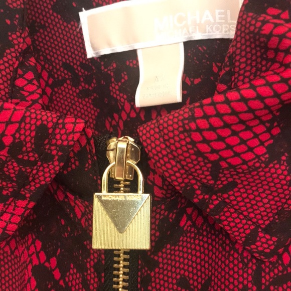Michael KORS Blouse Long/Short Sleeve Red SzM - Picture 5 of 5